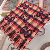 稀少 グッチ GGジャカード チェック ウール スカーフ guq83444 - 画像 (2)