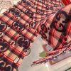 稀少 グッチ GGジャカード チェック ウール スカーフ guq83444 - 画像 (4)