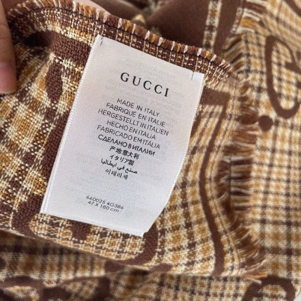 21-22AW グッチ★GGウール ラメ ジャカード スカーフ/マフラー gul09827 - 画像 (6)