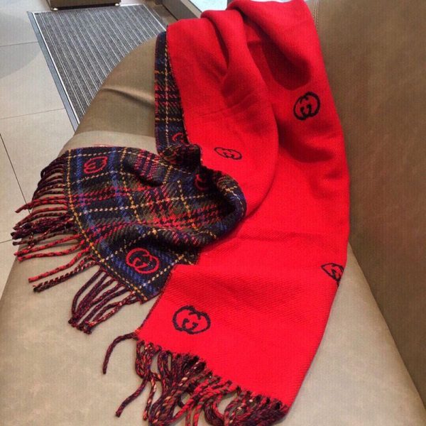 一目惚れ♪グッチ チェック カシミヤ スカーフ コピー gua93732 - 画像 (5)