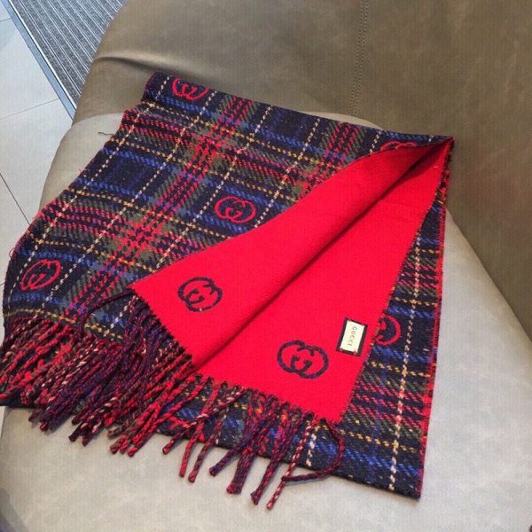 一目惚れ♪グッチ チェック カシミヤ スカーフ コピー gua93732 - 画像 (4)