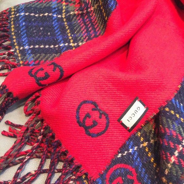 一目惚れ♪グッチ チェック カシミヤ スカーフ コピー gua93732 - 画像 (6)