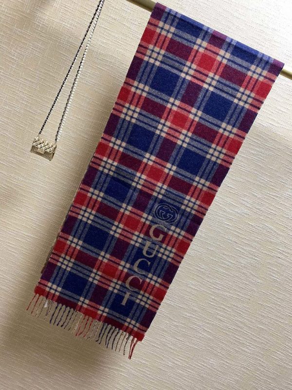 超話題!グッチ チェック コピー カシミヤ スカーフ guo40072 - 画像 (2)