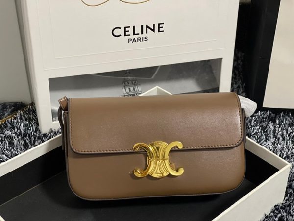 日本未入荷【セリーヌ ショルダーバッグ 偽物】トリオンフ ショルダーバッグ 茶色 Ces06930 - 画像 (3)