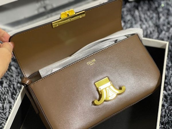 日本未入荷【セリーヌ ショルダーバッグ 偽物】トリオンフ ショルダーバッグ 茶色 Ces06930 - 画像 (6)