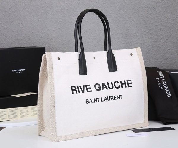 定番【サンローラン トートバッグ 偽物】リヴ・ゴーシュ コーテッドリネントートバッグ Sac89785 - 画像 (2)