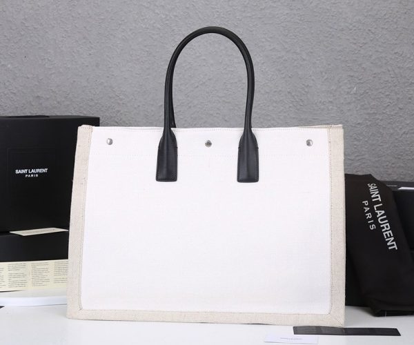 定番【サンローラン トートバッグ 偽物】リヴ・ゴーシュ コーテッドリネントートバッグ Sac89785 - 画像 (8)