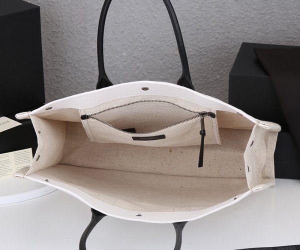 定番【サンローラン トートバッグ 偽物】リヴ・ゴーシュ コーテッドリネントートバッグ Sac89785 - 画像 (9)