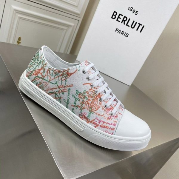 大人気！ベルルッティ スニーカー21ss*スクリットキャンバスローカット bew80397 - 画像 (3)