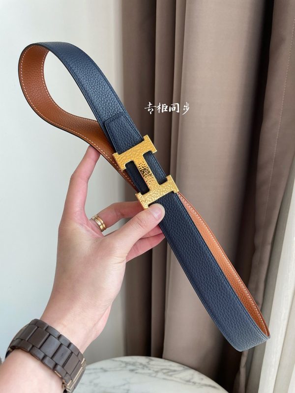 21AW新作エルメス ベルト コピー☆ベルトバックル H オ カレ リバーシブルベルト 32mm erv93785 - 画像 (7)