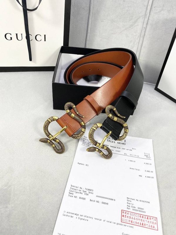 【人気】グッチ ベルト コピーN級品 Gスネーク 4cm幅 gue23704 - 画像 (9)