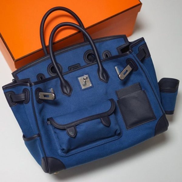 可愛いエルメス バーキン カーゴ コピー 35cm トワルアッシュ×スイフト ery58763 - 画像 (6)