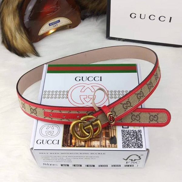 一目惚れ♪ グッチ  キャンバスGG柄ベルト コピーダークブラウン レディース 35mm gup63005 - 画像 (5)