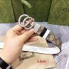 稀少 グッチ  キャンバスGG柄ベルトダークブラウン レディース 30mm gum59811 - 画像 (6)