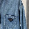 送料込 プラダ  偽物 オーバーサイズ オーガニックデニム シャツ pug48313 - 画像 (3)