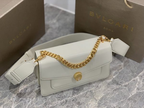 送料込【ブルガリ】新色! SERPENTI FOREVER 白 ナッパ ハンドバッグ Buy87368 - 画像 (5)