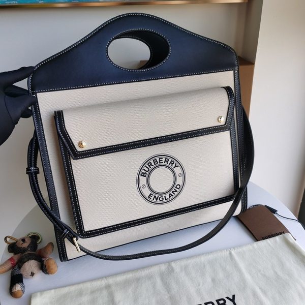 人気急上昇バーバリー ショルダーバッグ 偽物 ミニ ツートン キャンバス＆レザー ポケットバッグ Baz55041 - 画像 (2)