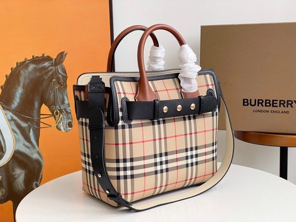 春もの新作バーバリー トートバッグ 偽物 チェック トリプルスタッズ ベルトバッグミニ Bax32753 - 画像 (2)