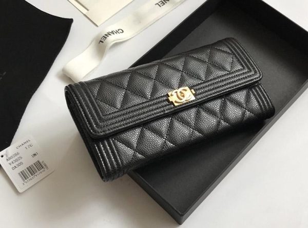 超話題!シャネル 長財布 ボーイ シャネル 偽物 キャビアスキン shu95881 - 画像 (4)