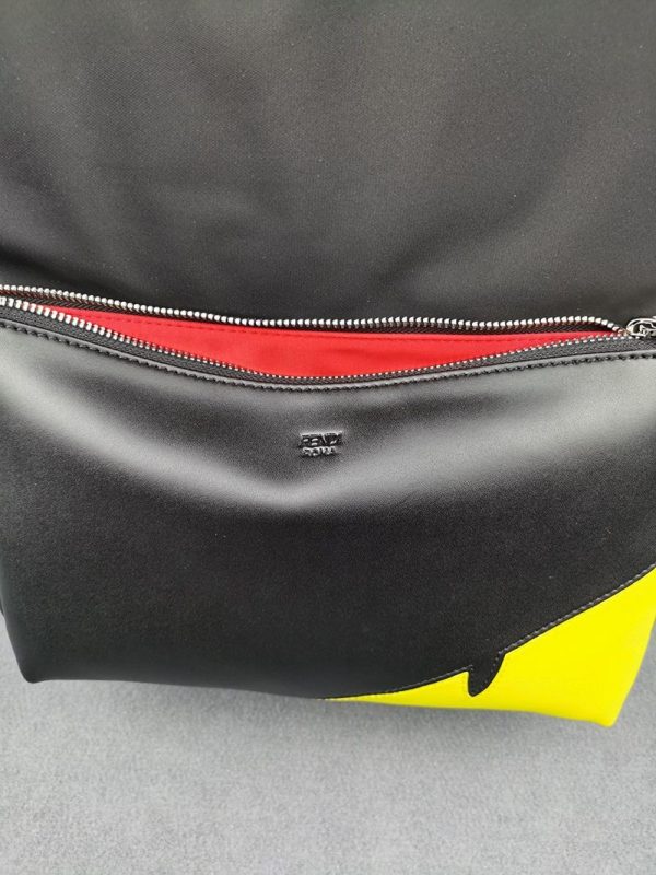 超希少！フェンディ バグズアイ 偽物 ナイロン レザー バックパック fez96637 - 画像 (5)