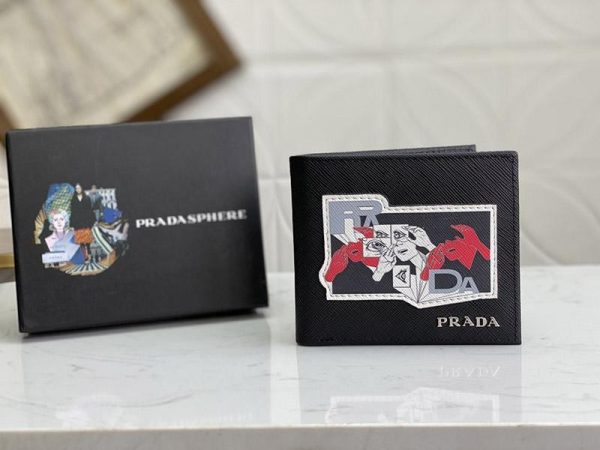 稀少 高品質♪♪ プラダ 偽物 レザー折りたたみ財布 pun29913 - 画像 (2)