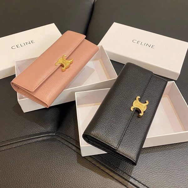 完売必至 セリーヌ コピー ラージ トリオンフ フラップウォレット ラムスキン長財布 Ceq81746 - 画像 (2)
