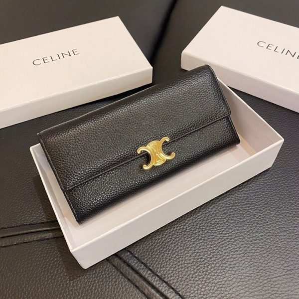 完売必至 セリーヌ コピー ラージ トリオンフ フラップウォレット ラムスキン長財布 Ceq81746 - 画像 (3)