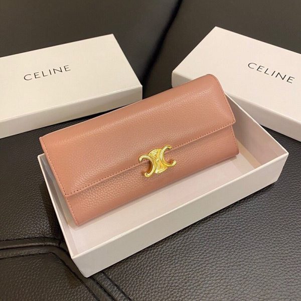 完売必至 セリーヌ コピー ラージ トリオンフ フラップウォレット ラムスキン長財布 Ceq81746 - 画像 (4)