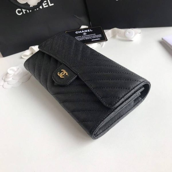 希少限定品 シャネル 二折りカブセ長財布 コピーキャビア 80758 - 画像 (4)