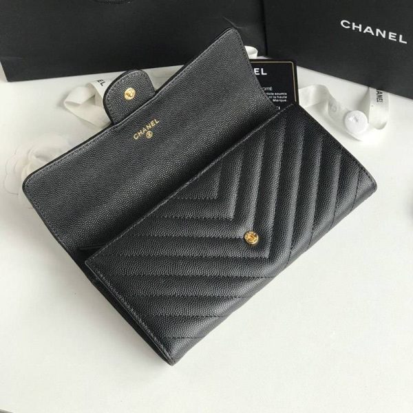希少限定品 シャネル 二折りカブセ長財布 コピーキャビア 80758 - 画像 (6)
