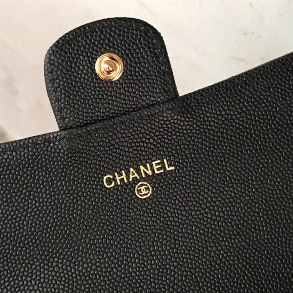 希少限定品 シャネル 二折りカブセ長財布 コピーキャビア 80758 - 画像 (7)