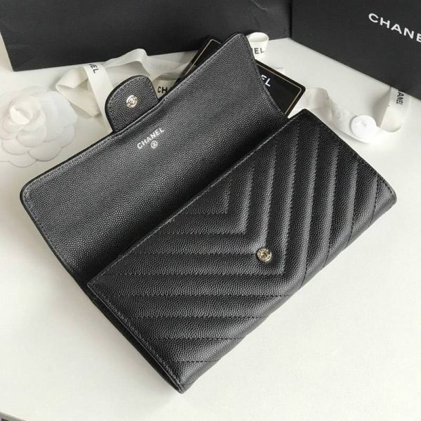 希少限定品 シャネル 二折りカブセ長財布 キャビア sho32812 - 画像 (5)