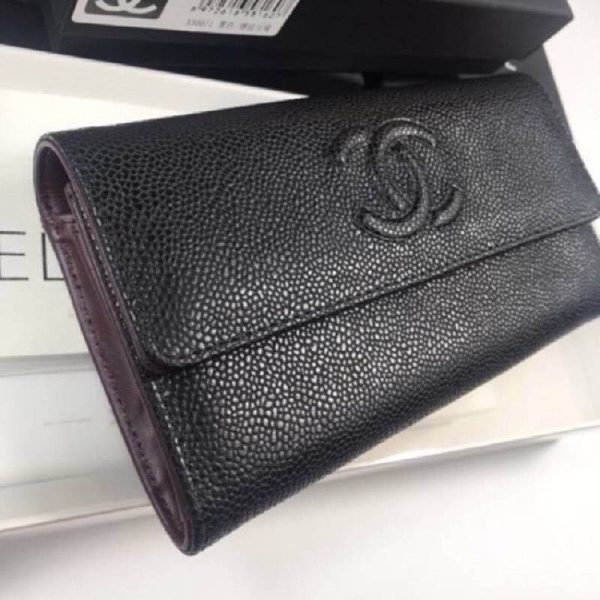 人気  シャネル キャビアスキン 偽物 ココマーク 二つ折り長財布 sho97441 - 画像 (4)