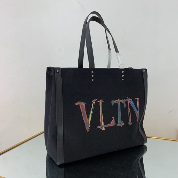 超希少！ヴァレンティノ トートバッグ コピー ショッピングバッグ NEON VLTN キャンバス ミディアム XY2B0A35DJKN78 - 画像 (3)