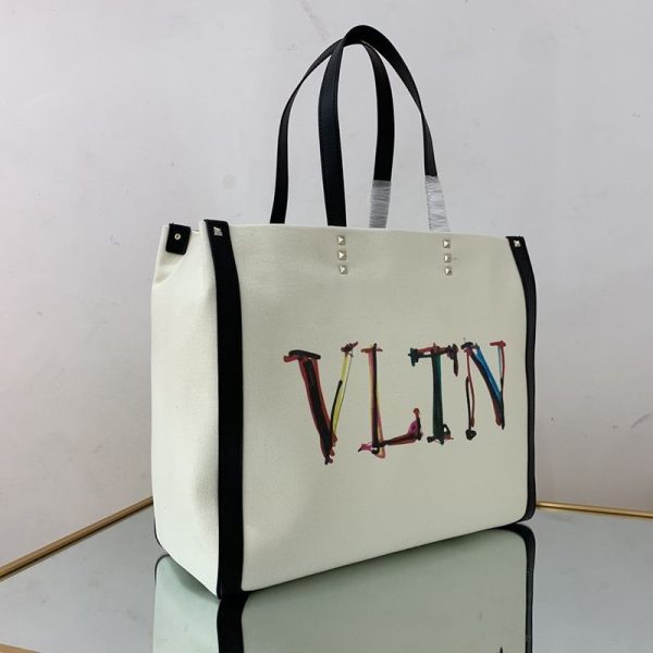 可愛いヴァレンティノ トートバッグ 偽物 ショッピングバッグ NEON VLTN キャンバス ミディアム Vum18973 - 画像 (3)