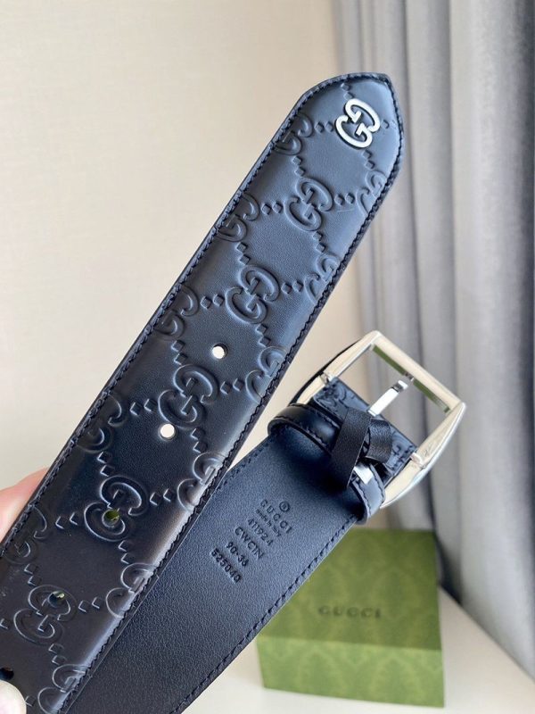 国内即発 グッチ ベルト コピー 449716 ダラーカーフ ブラック 黒 40mm gua24071 - 画像 (6)
