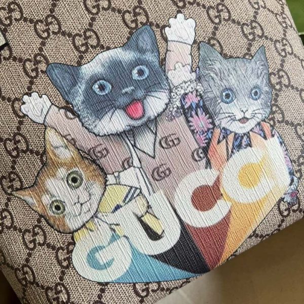 大人気！グッチ ヒグチユウコ 偽物 チルドレンズ キャット GGスプリーム トートバッグ 2色 guk22134 - 画像 (6)