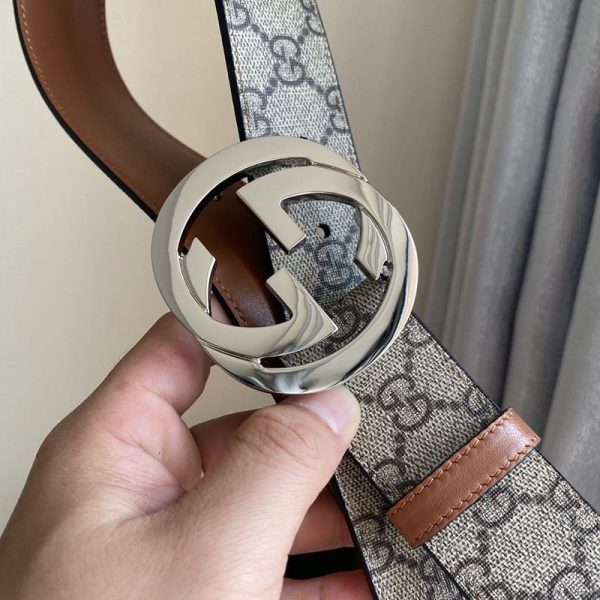 累積売上総額第１位！グッチ ベルト 偽物 リバーシブル GGスプリーム キャンバス 38mm guj37999 - 画像 (3)