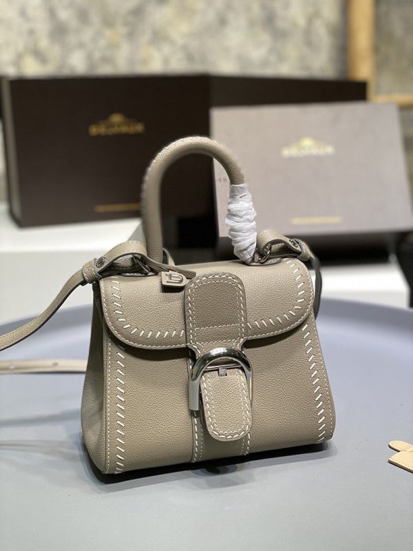 希少色デルボー カーフスキン ブリヨン ショルダー ハンドバッグ 偽物 2サイズ☆送料込 Def25681 - 画像 (2)