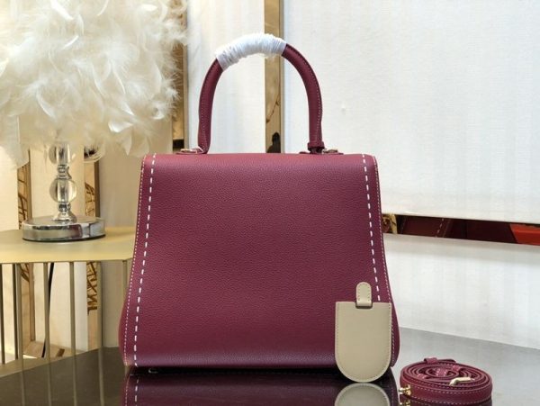 希少色【デルボー スーパーコピー】ブリヨン Ivoryステッチ ミディアムハンドバッグ Dei26018 - 画像 (3)