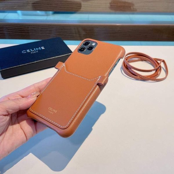 セリーヌ☆トリオンフ 偽物ストラップ付き iPhone11/12 pro ケース♪ Ces83619 - 画像 (2)