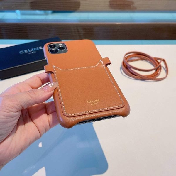 セリーヌ☆トリオンフ 偽物ストラップ付き iPhone11/12 pro ケース♪ Ces83619 - 画像 (7)