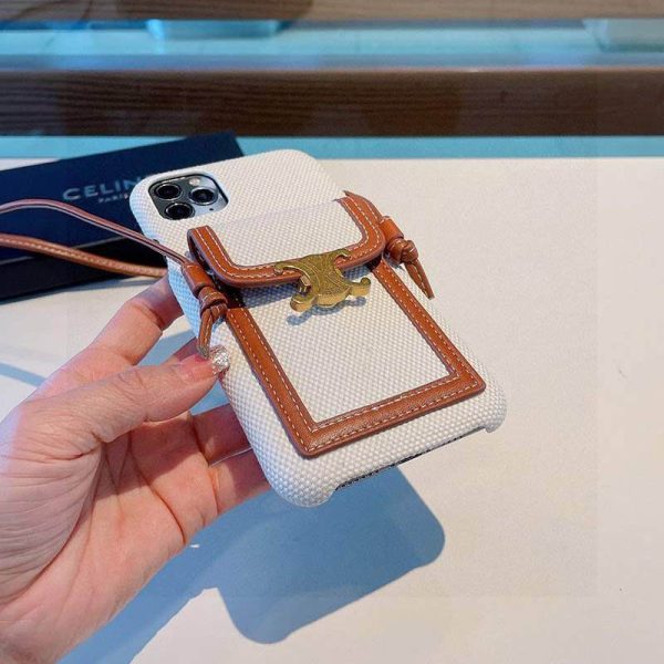 ☆超人気☆セリーヌ☆iPhone12/13 pro ケース 偽物♪ストラップ付き Cek61745 - 画像 (7)