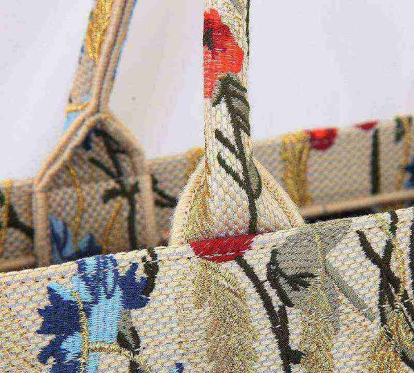超希少！ディオール コピー ブックトート ハイビスカス刺繍 2サイズ den85817 - 画像 (4)