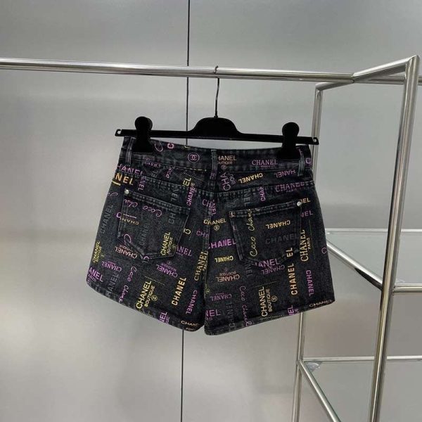 最安値挑戦シャネル プリント デニム ショートパンツ 偽物 shn13678 - 画像 (5)