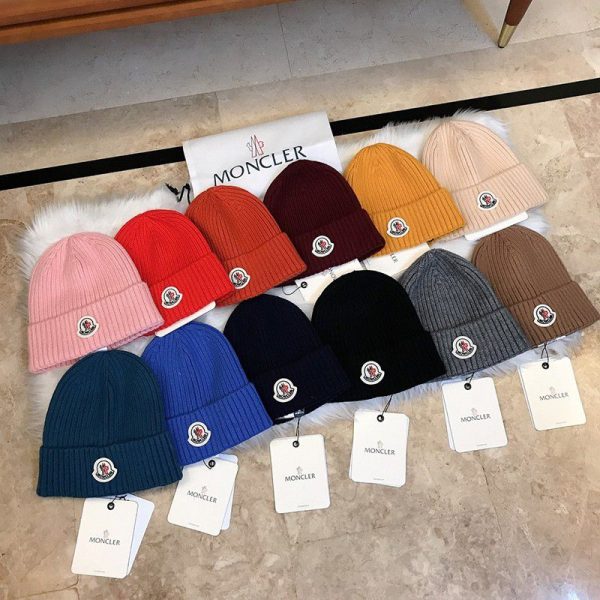 日本未入荷 モンクレール リブ ビーニー ロゴ パッチ ニット帽 偽物 mos03412 - 画像 (5)