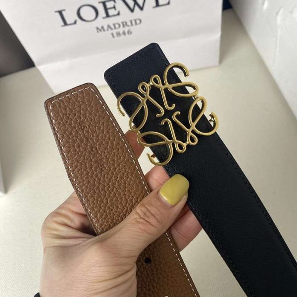 お洒落に♪【ロエベ】カーフレザー アナグラムバックルリバーシブルベルト 激安 loe99761 - 画像 (6)