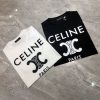 ★日本!!人気！セリーヌ パリ トリオンフ Tシャツ コピー コットン ブラック / ホワイト Cef15781 - 画像 (2)