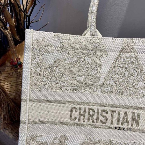 可愛いディオール ブックトートバッグ 偽物✦ゴールドスター刺繍ロゴ 2サイズ dev96641 - 画像 (4)