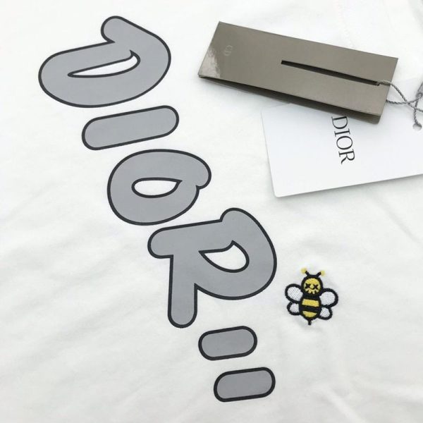 人気No1ディオール 偽物◆上質 シンプル ロゴ刺繍入り コットンジャージー Tシャツ dem89334 - 画像 (3)